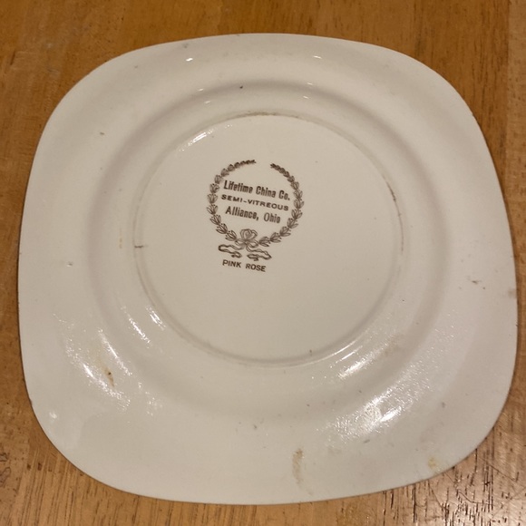 Vintage Pink Rose decorative plate - Picture 3 of 3